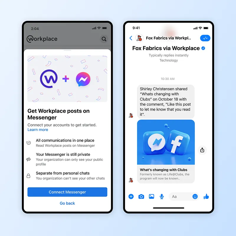 Workplace in Messenger samples